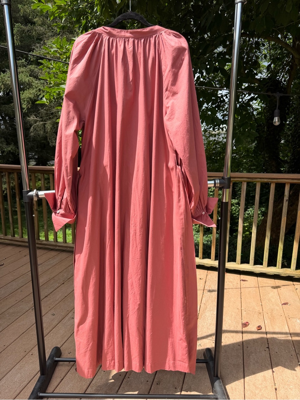 Free People Rose Pink Button Front Belted Maxi Shirt Dress XL  With Pockets. - Picture 3 of 8